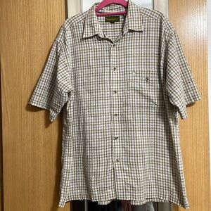 Timberland XL plaid shirt sleeve button up shirt with chest double pocket